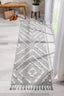 Willow Moroccan Lattice Trellis Grey High-Low Textured Rug SAL-27