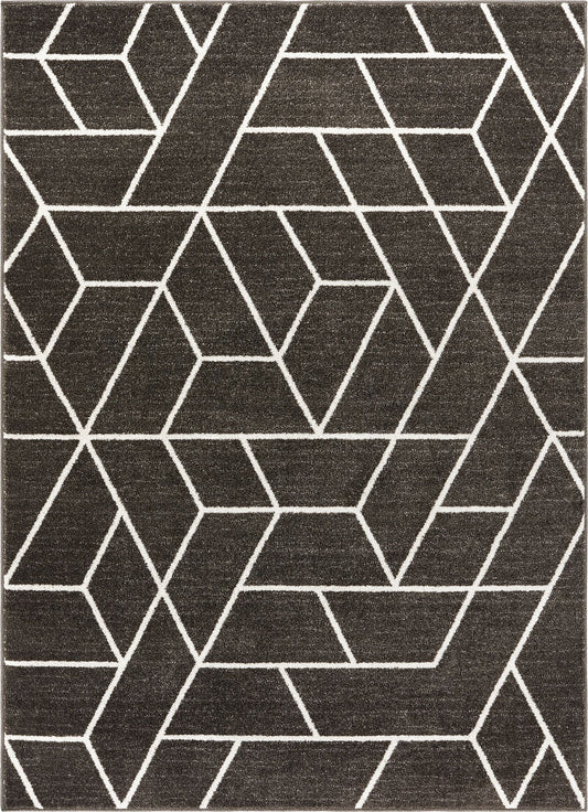 Tume Grey Modern Geometric Rug SE-127