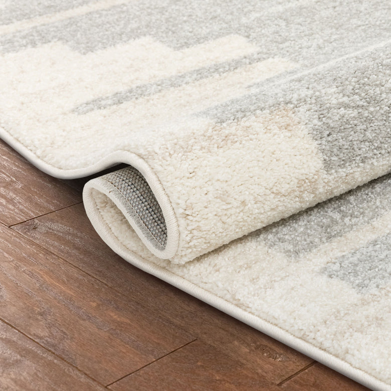 Carly Nordic Solid & Striped Grey Rug SE-222