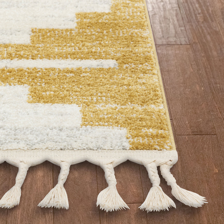 Carly Nordic Solid & Striped Gold Rug SE-228
