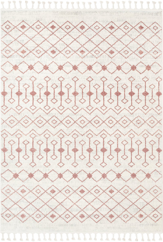 Transistora Nordic Tribal Trellis Pattern Blush Rug SE-280