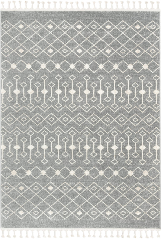 Transistora Nordic Tribal Trellis Pattern Grey Rug SE-287