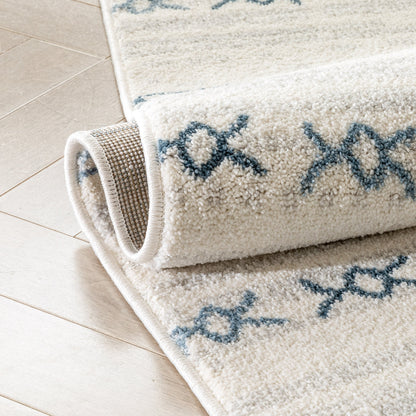 Capa Nordic Tribal Ivory Blue Rug SE-302