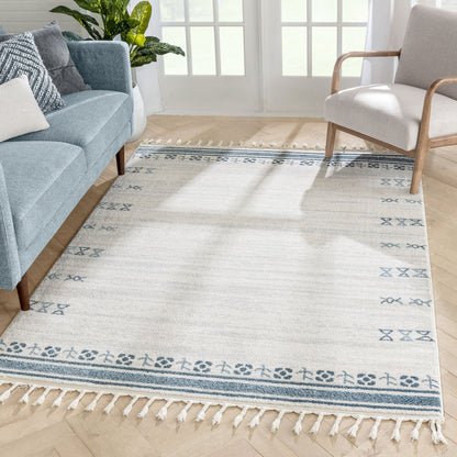 Capa Nordic Tribal Ivory Blue Rug SE-302