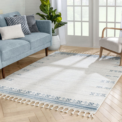 Capa Nordic Tribal Ivory Blue Rug SE-302