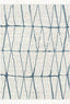 Crisscross Nordic Geometric Pattern Blue Ivory Rug SE-316