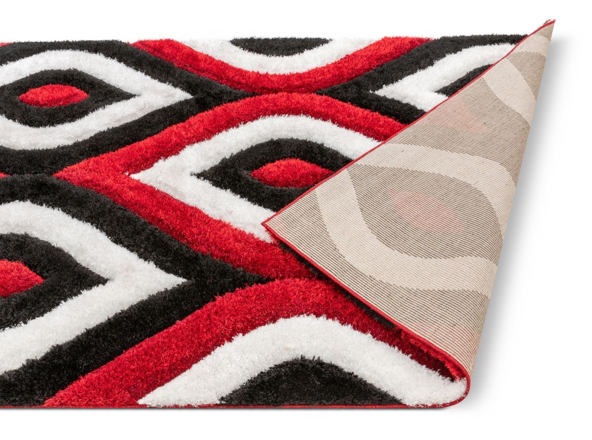 Malibu Red Modern 3D Textured Shag Rug SF-10