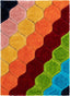 Rainbow Modern Geometric Shag Multi 3D Textured Thick & Soft Shag Rug SF-131