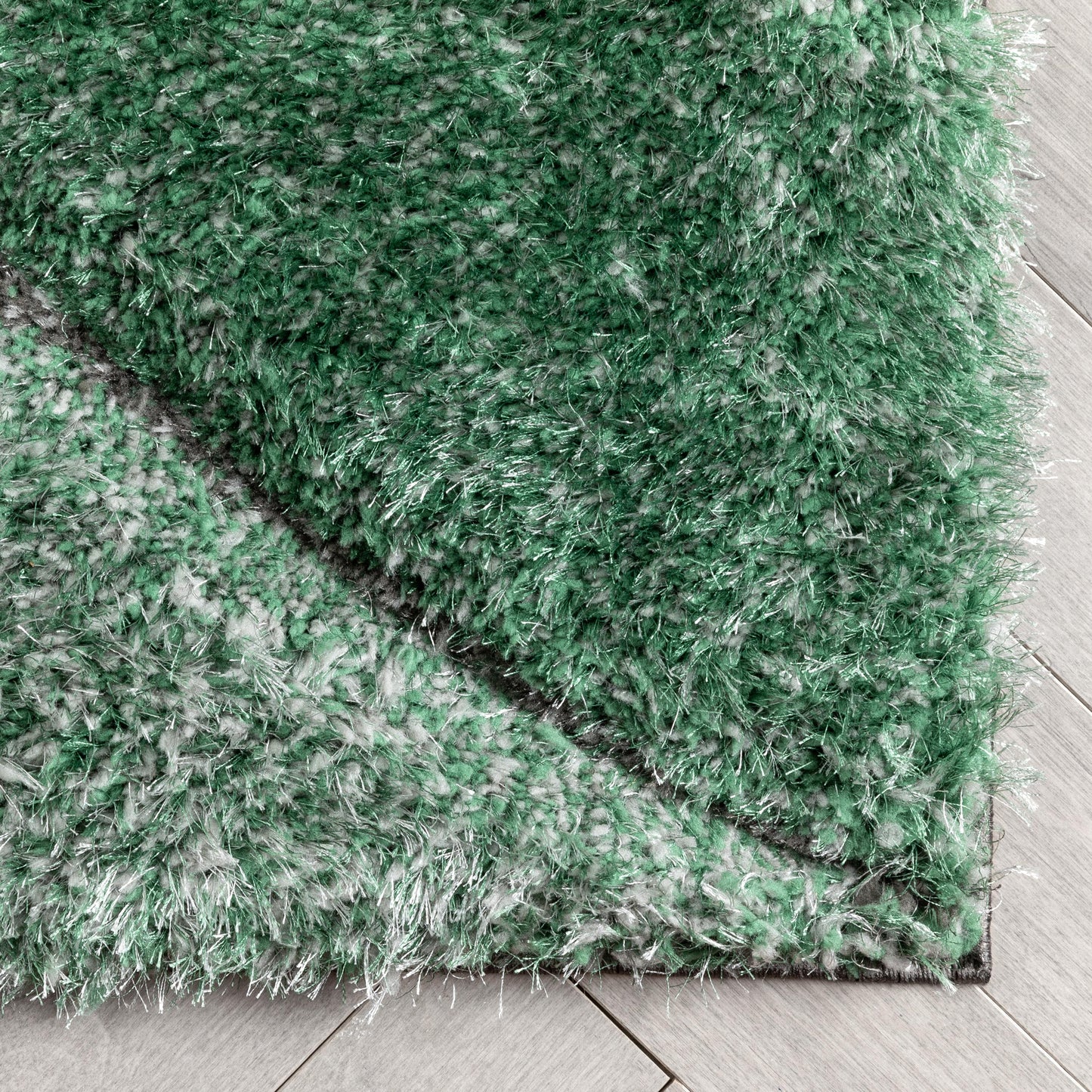 Luz Modern Geometric Green 3D Textured Thick & Soft Shag Rug SF-165