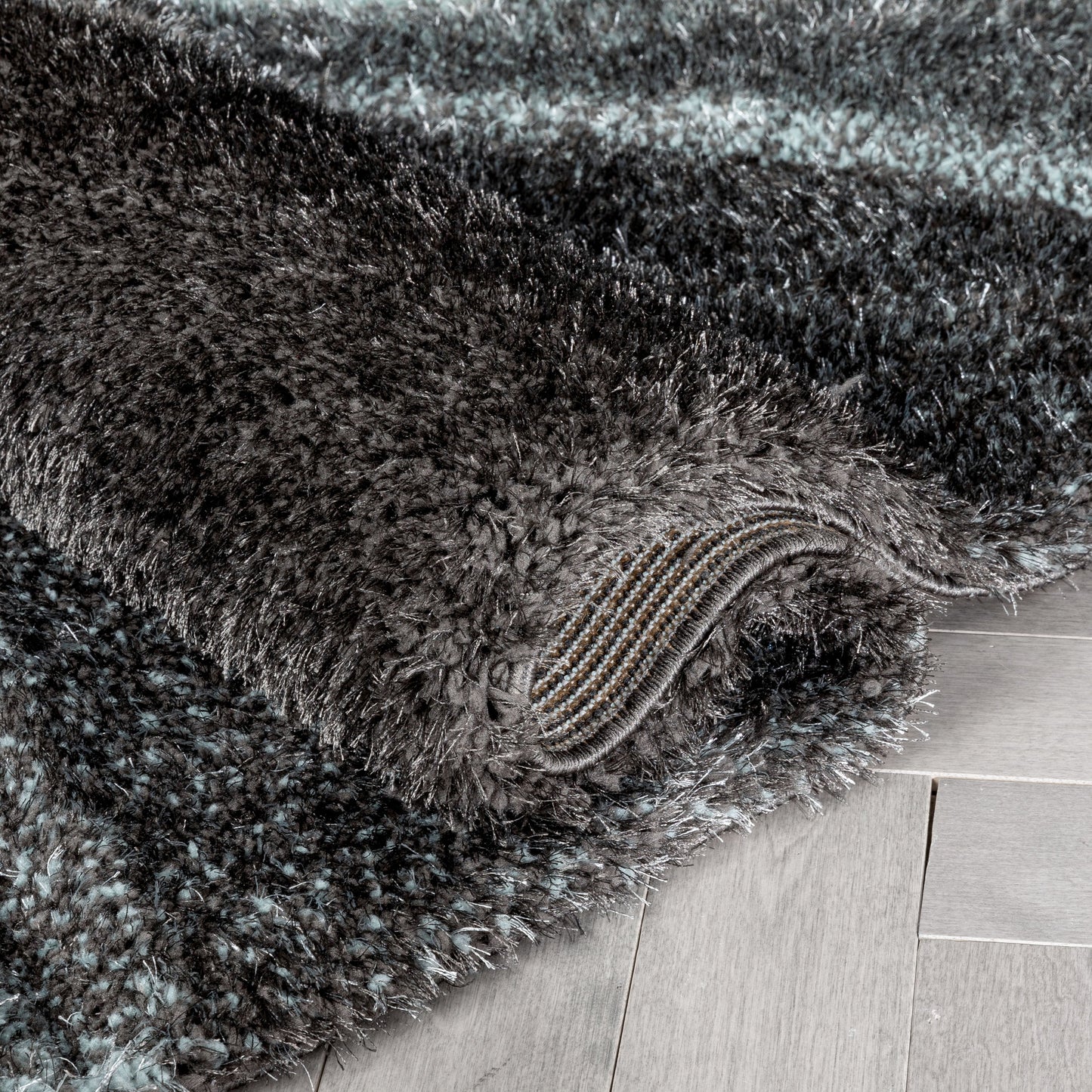 Luz Modern Geometric Light Blue 3D Textured Thick & Soft Shag Rug SF-166