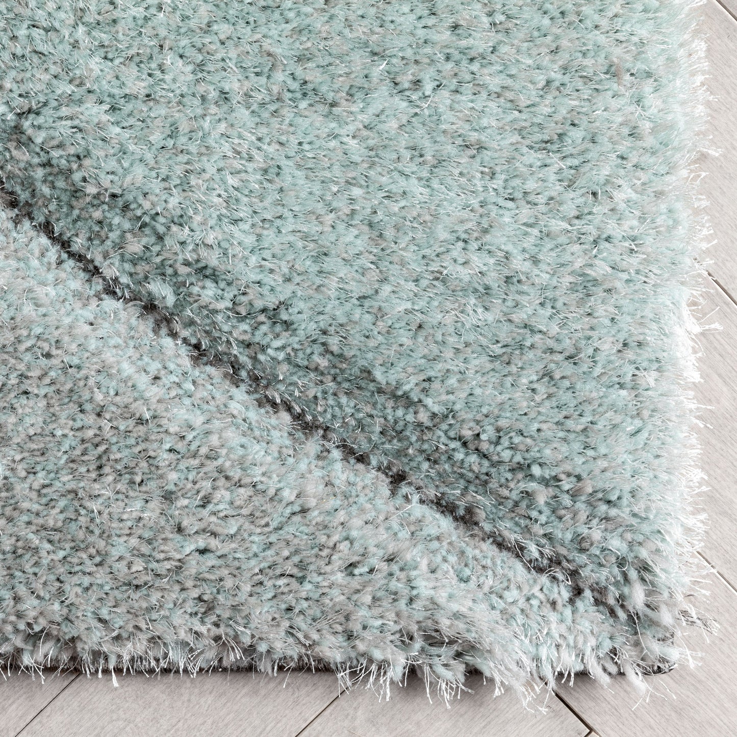 Luz Modern Geometric Light Blue 3D Textured Thick & Soft Shag Rug SF-166