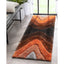 Luz Modern Geometric Grey Orange 3D Textured Thick & Soft Shag Rug SF-167