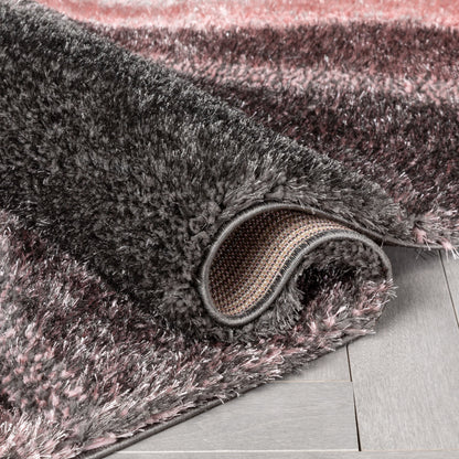 Luz Modern Geometric Blush 3D Textured Thick & Soft Shag Rug SF-169