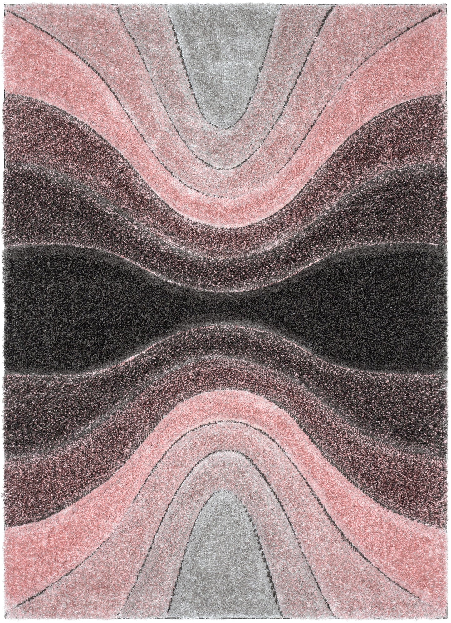 Luz Modern Geometric Blush 3D Textured Thick & Soft Shag Rug SF-169