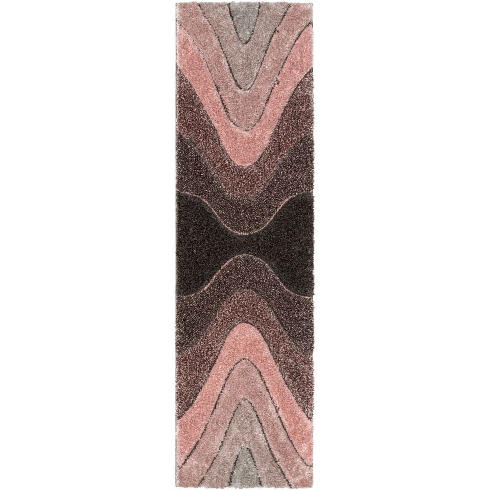 Luz Modern Geometric Blush 3D Textured Thick & Soft Shag Rug SF-169