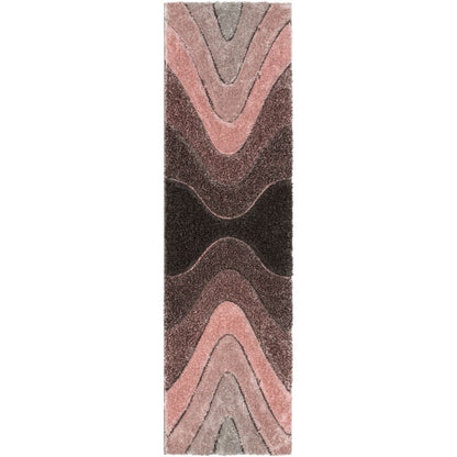 Luz Modern Geometric Blush 3D Textured Thick & Soft Shag Rug SF-169