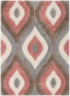 Malibu Modern Ogee Pattern Geometric Shag Brown Blush 3D Textured Thick & Soft Shag Rug SF-18