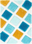 Posh Blue Modern Geometric 3D Textured Shag Rug SF-34