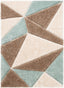 Venice Ivory Modern Geometric 3D Textured Shag Rug By Chill Rugs SF-42-
