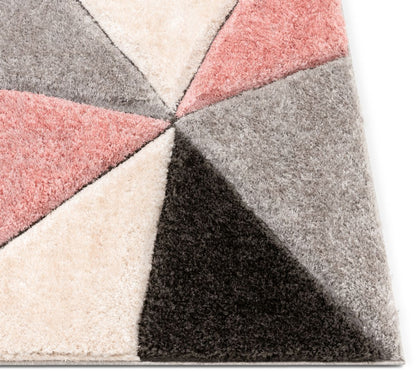 Venice Blush Modern Geometric 3D Textured Shag Rug SF-49