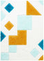 Teahupo Blue Modern Geometric 3D Textured Shag Rug SF-52-