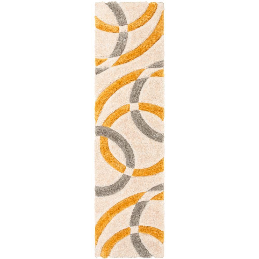 Bevel Yellow Modern Geometric 3D Textured Shag Rug SF-81