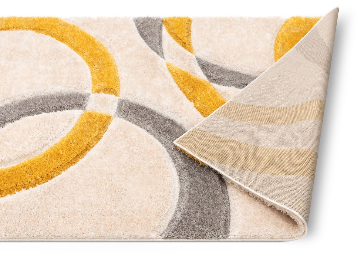 Bevel Yellow Modern Geometric 3D Textured Shag Rug SF-81