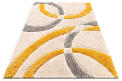 Bevel Yellow Modern Geometric 3D Textured Shag Rug SF-81