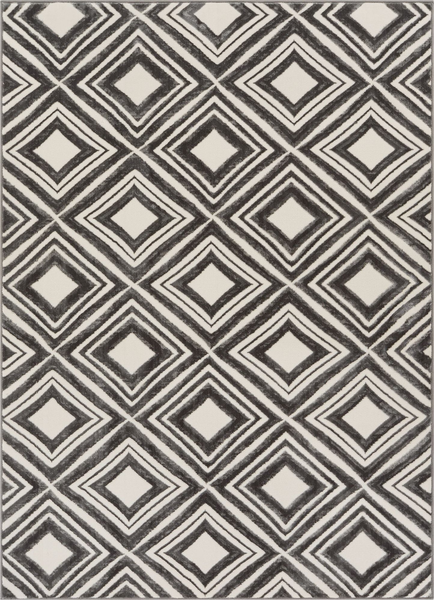 Lovely Squares Grey Modern Geometric Rug SI-50