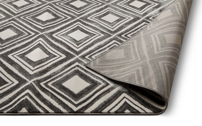 Lovely Squares Grey Modern Geometric Rug SI-50