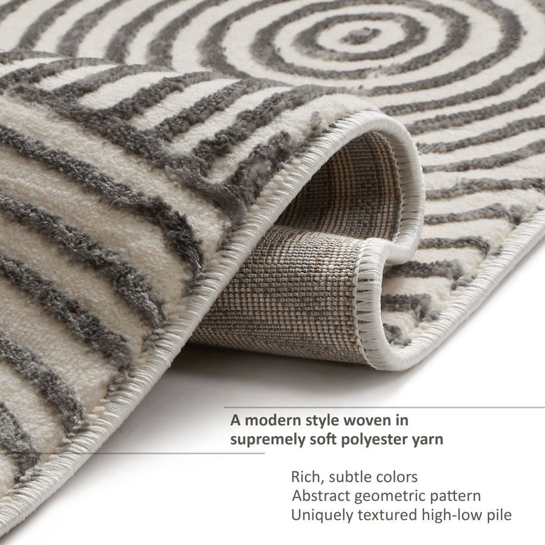 Glee Grey Modern Geometric Rug SI-88