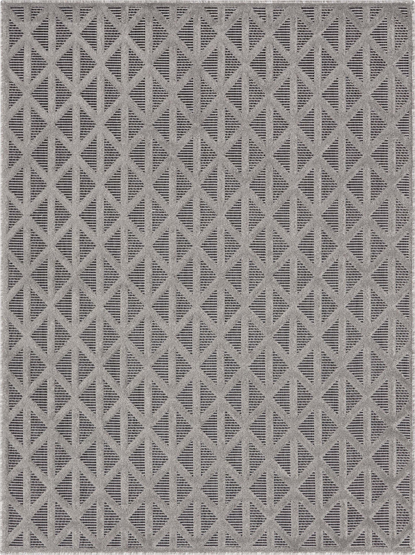 Ciel Modern Geometric Indoor/Outdoor Grey High-Low Rug SIL-17