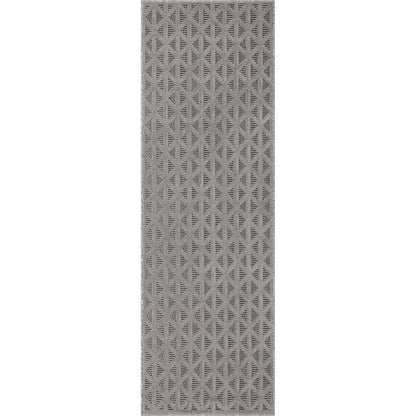 Ciel Modern Geometric Indoor/Outdoor Grey High-Low Rug SIL-17