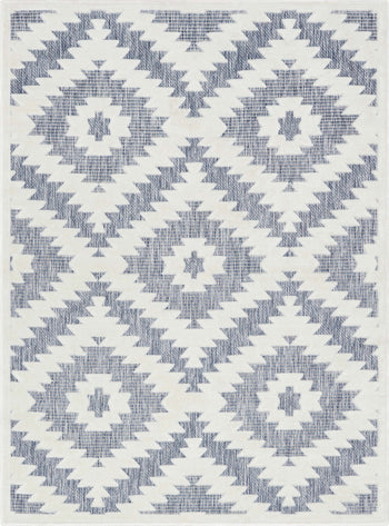 Keiko Tribal Moroccan Indoor/Outdoor Blue High-Low Rug SIL-24