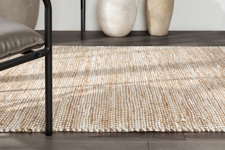 Willow Jute Chevron Natural Hand-Woven Chunky-Textured Rug SUR-12