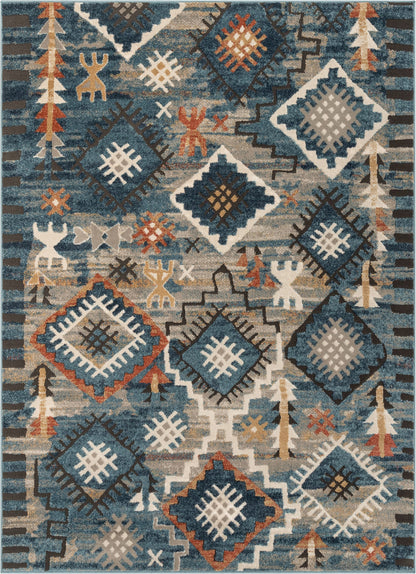 Luci Global Moroccan Tribal Blue Rug TK-74