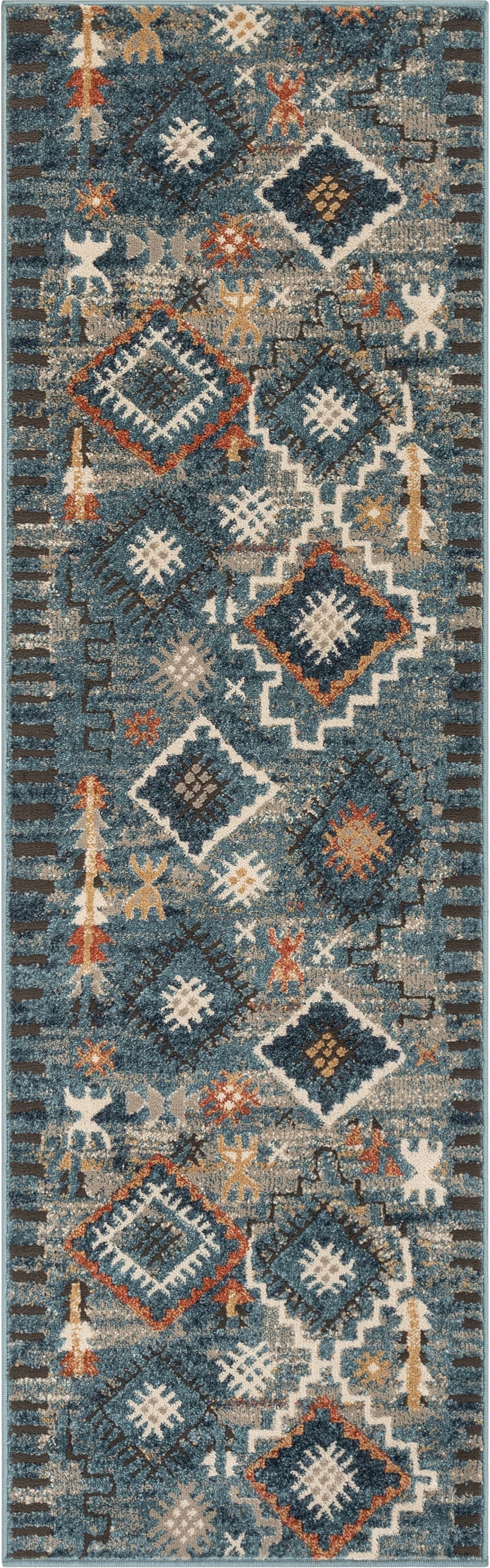 Luci Global Moroccan Tribal Blue Rug TK-74