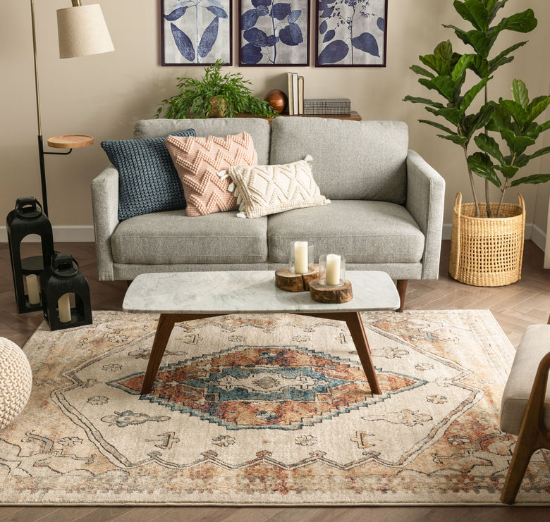 Aliz Vintage Medallion Aztec Rust Rug TK-90