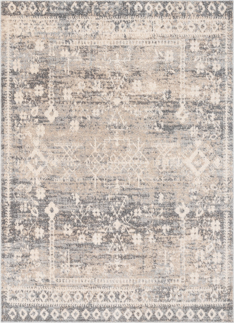 Terni Vintage Tribal Medallion Light Blue Rug TOP-16