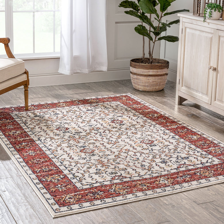 Savona Persian Floral Medallion Red Rug TOP-20