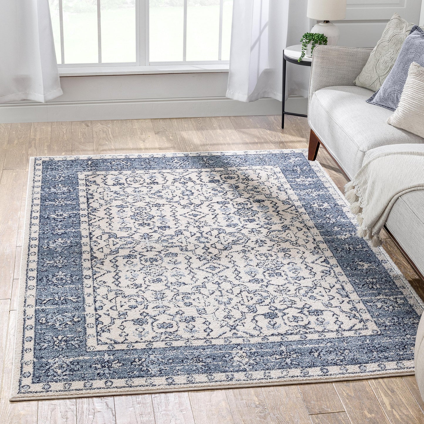 Savona Persian Floral Medallion Blue Rug TOP-24