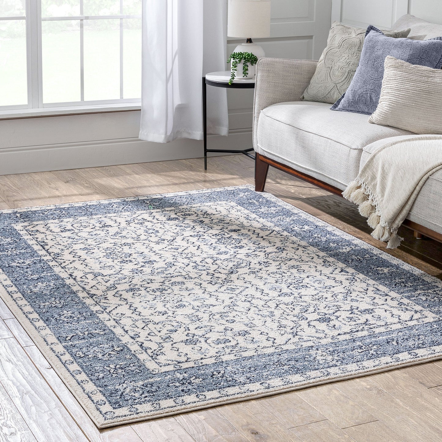 Savona Persian Floral Medallion Blue Rug TOP-24