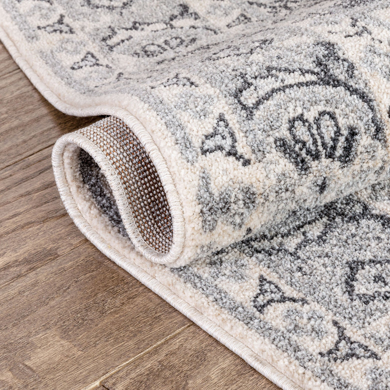 Monza Vintage Medallion Oriental Grey Rug TOP-37