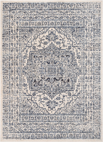 Pesaro Vintage Oriental Medallion Light Blue Rug TOP-56