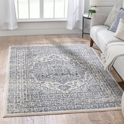 Pesaro Vintage Oriental Medallion Light Blue Rug TOP-56