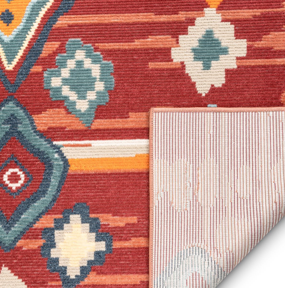 Manzano Red Mid-Century Tribal Diamond Rug TS-00