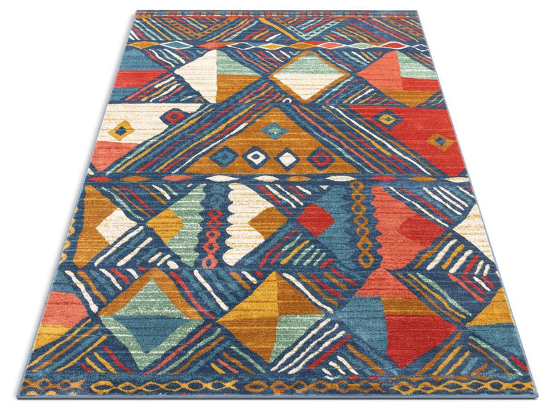 Lara Blue Modern Abstract Geometric Rug TU-54