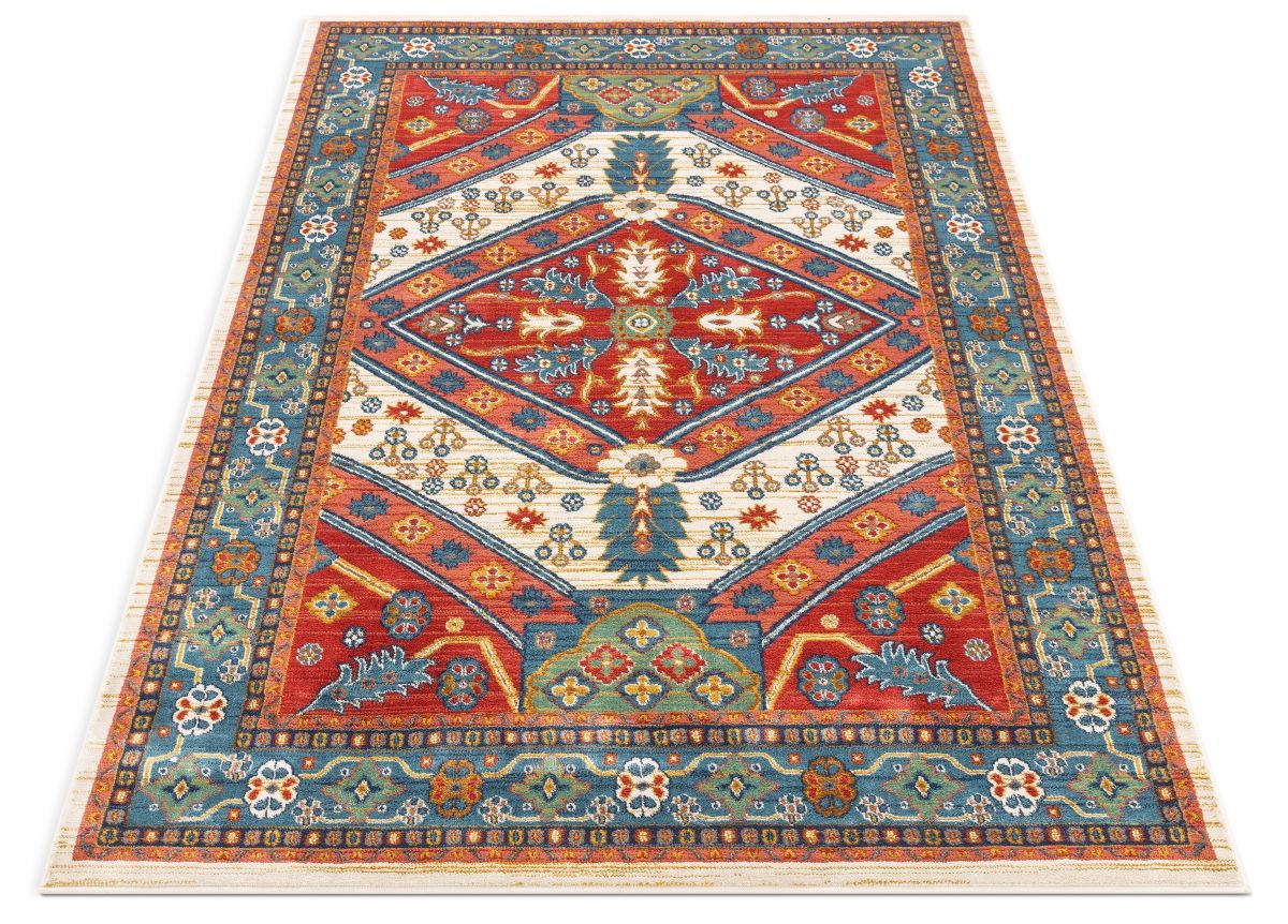 Musta Ivory Traditional Medallion Border Rug TU-62