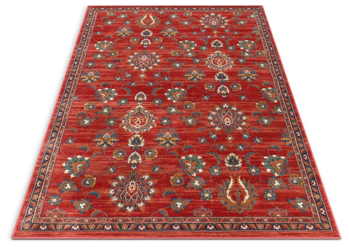 Arya Crimson Traditional Oriental Distressed Rug TU-70