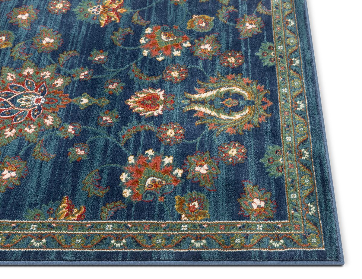 Arya Blue Traditional Oriental Distressed Rug TU-74